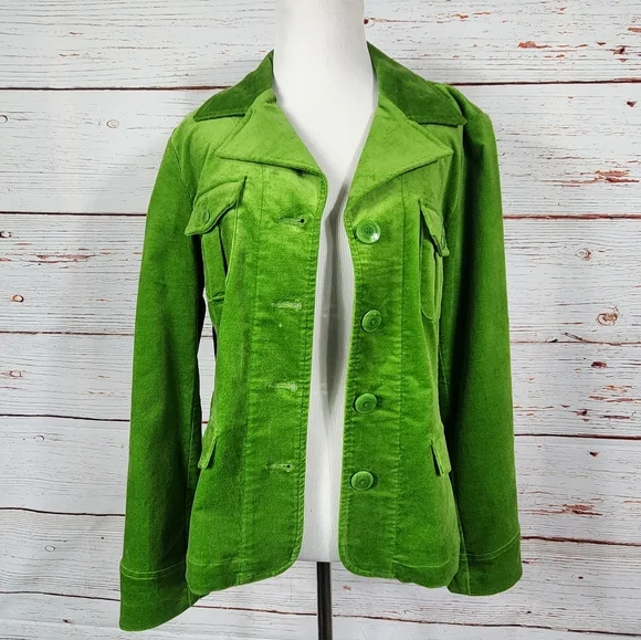 TRIBAL Green Button Up Jacket (12) - Picture 2 of 5